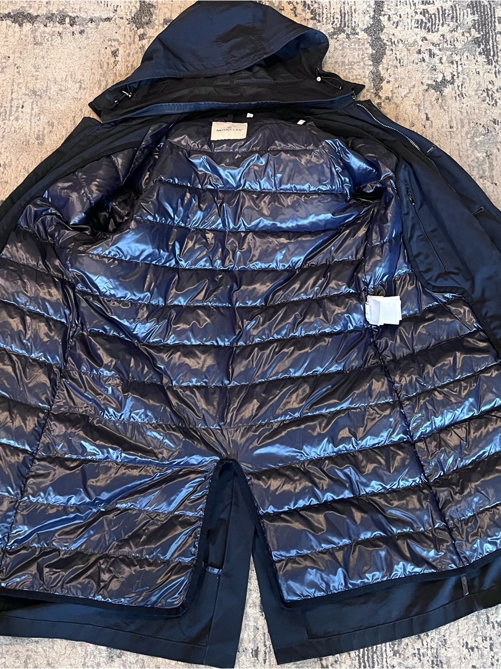 Moncler mens size 2 parka with removable hood
